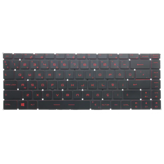 MSI GS60 GS62 TR Kırmızı Ledli Notebook Klavyesi